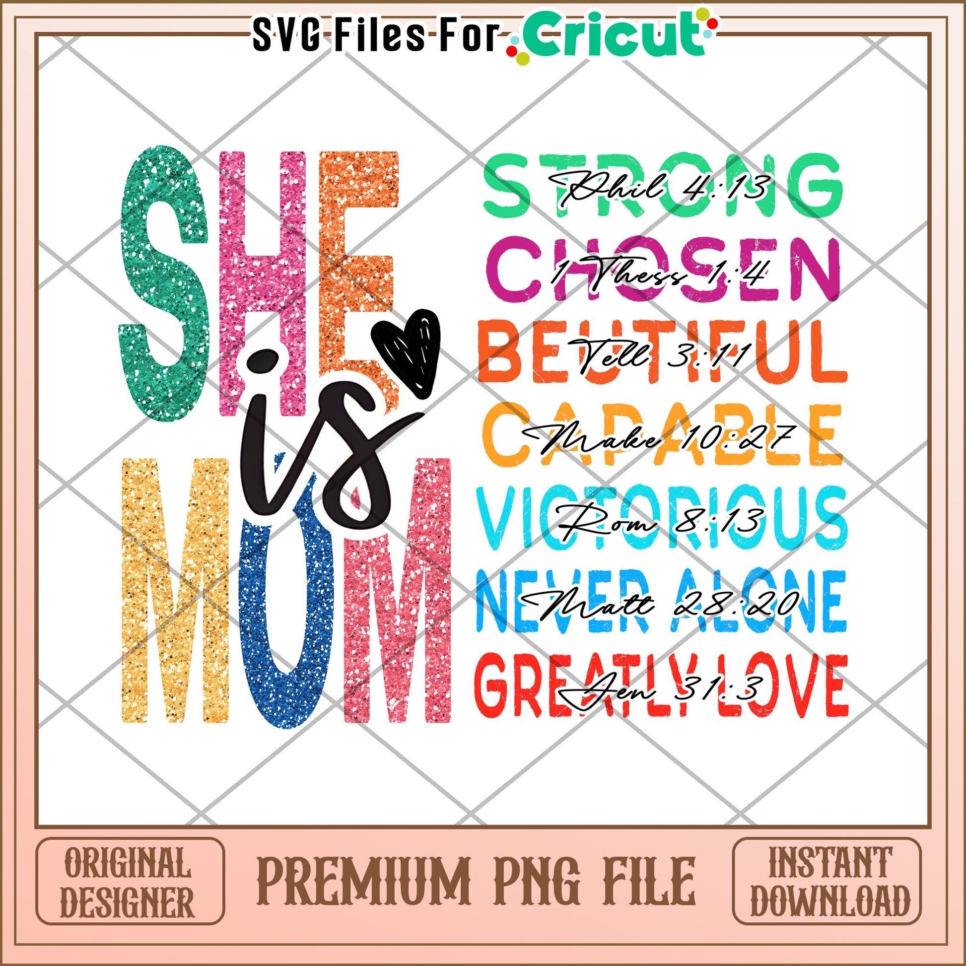 She is Mom PNG Sublimation Design