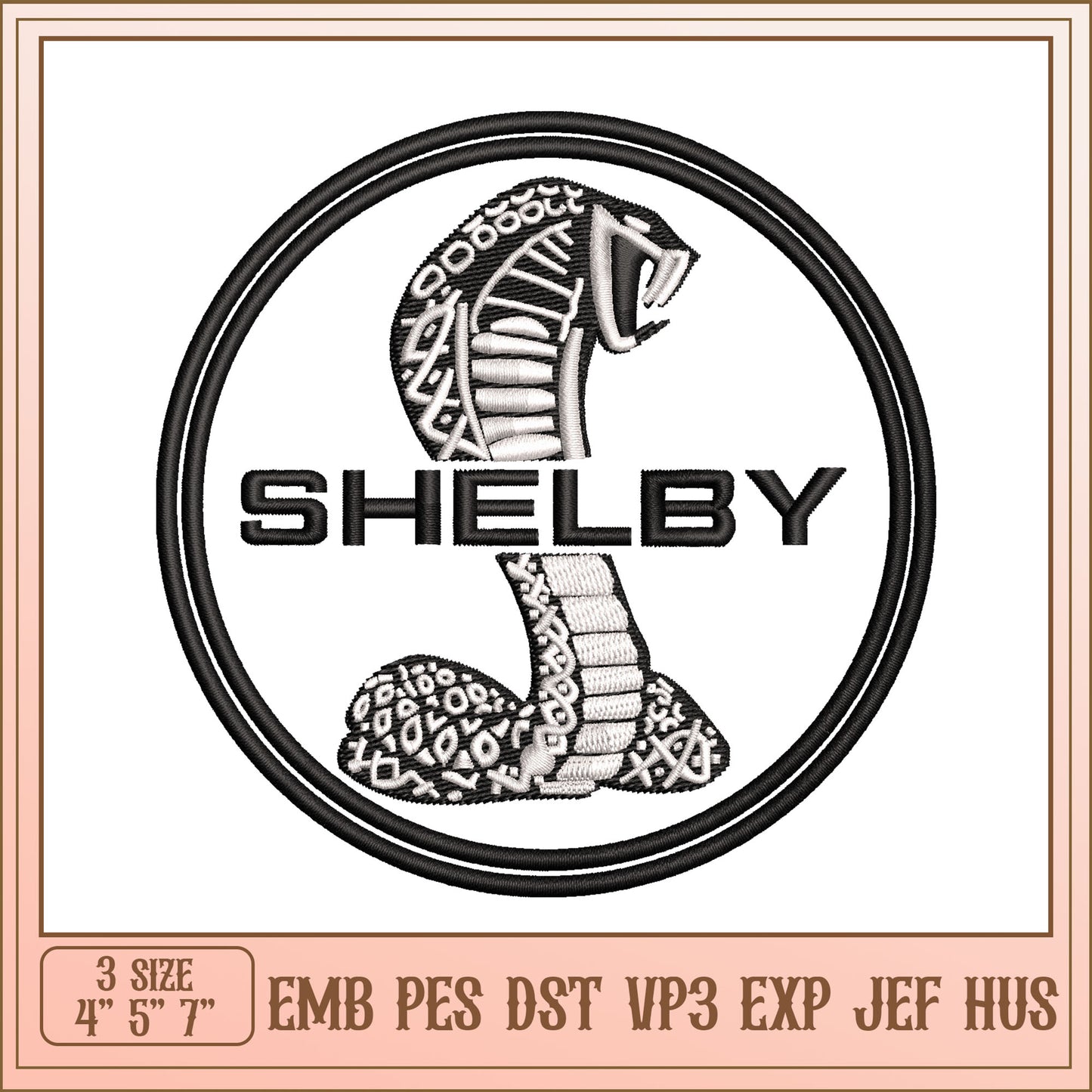 Shelby Cobra Embroidery Design