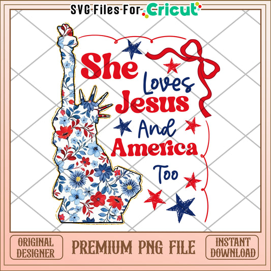 She love jesus and america too png, independence day png, the love for god png