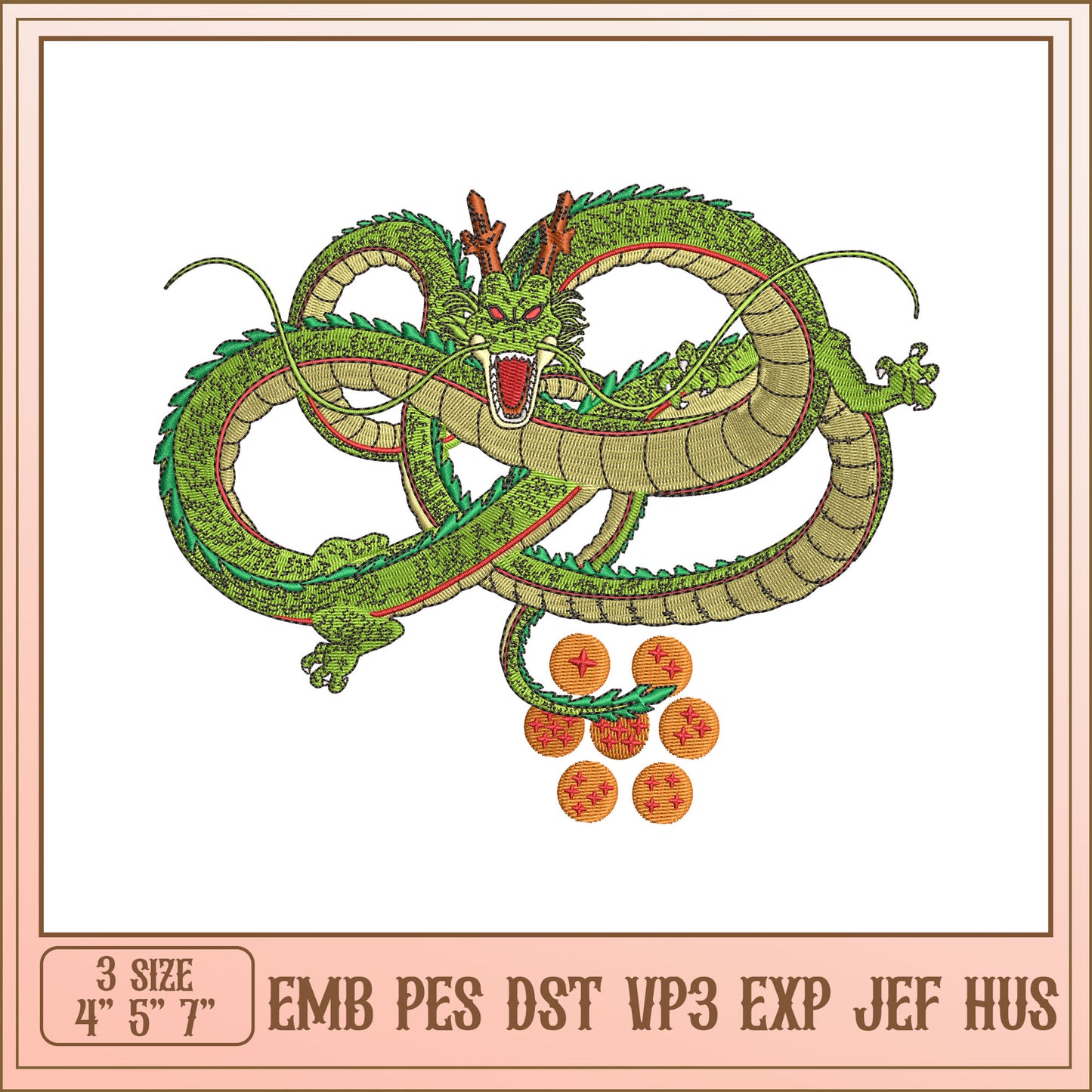 Shenron Dragon Embroidery Design - EMB PES DST