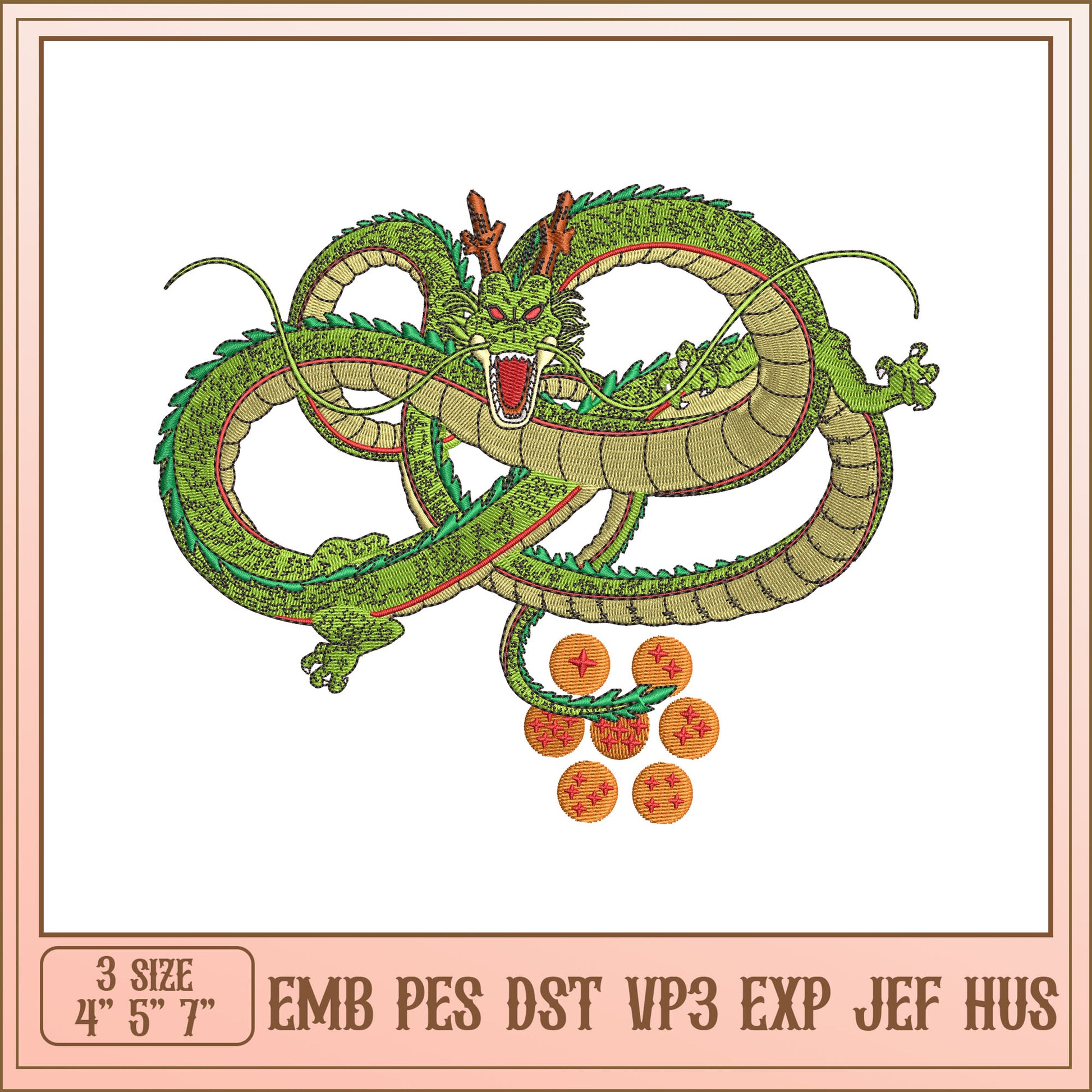 Shenron Dragon Embroidery Design - EMB PES DST