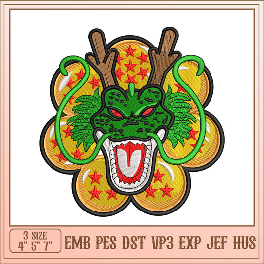 Shenron Dragon Embroidery Design