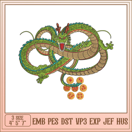 Shenron Dragon Embroidery Design