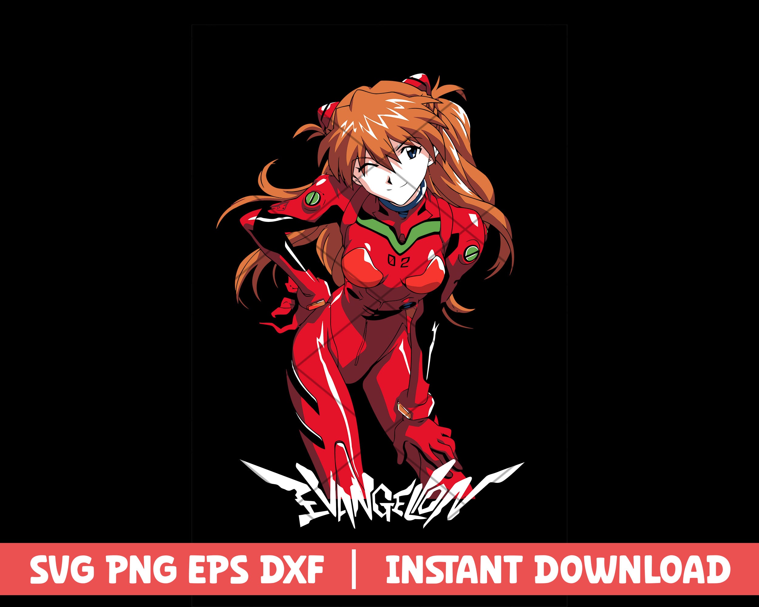 Shin seiki evangelion asuka anime svg – svg files for cricut