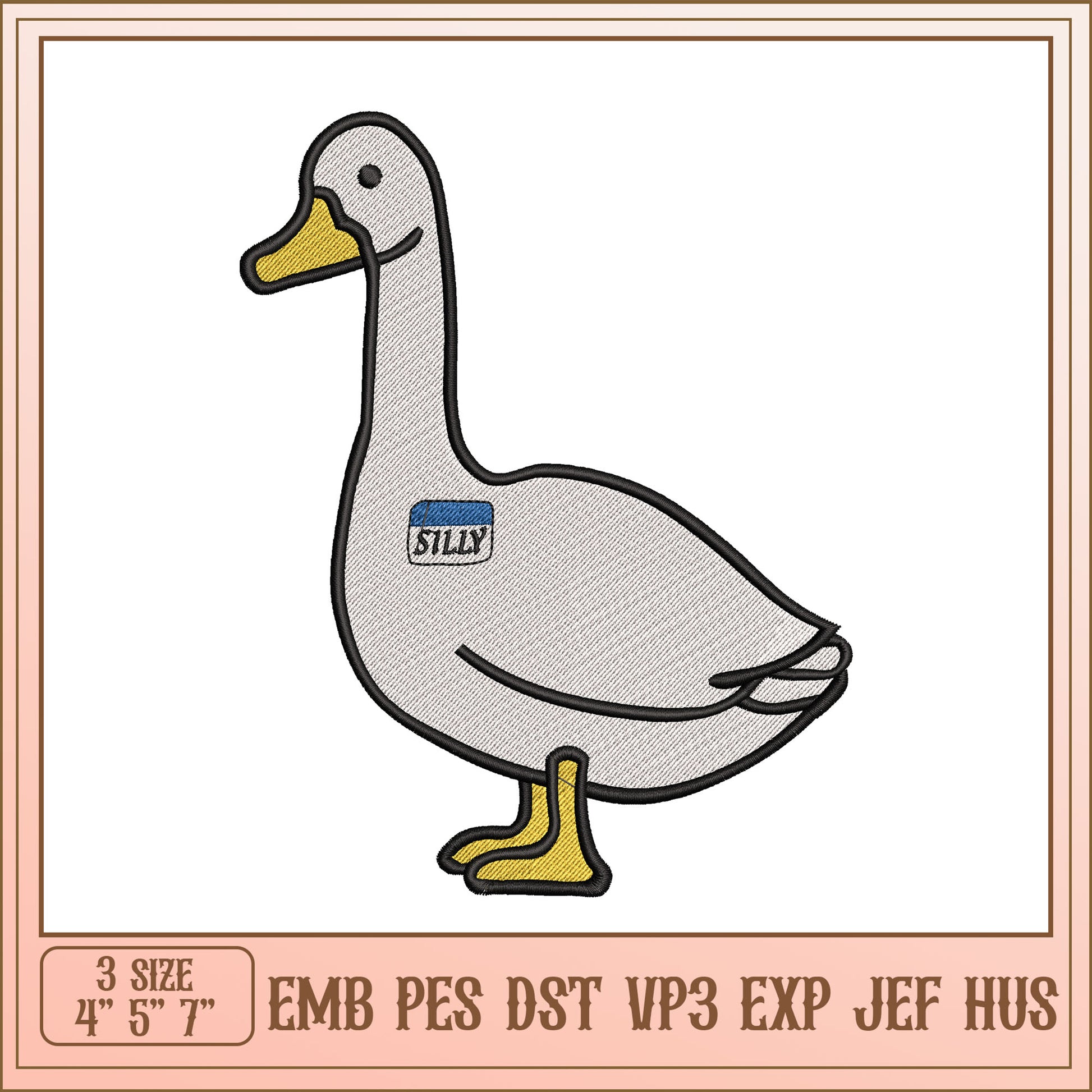 Silly Goose Embroidery Design