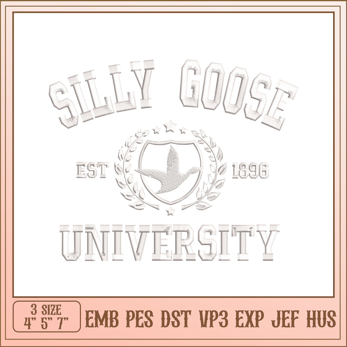 Silly Goose University Embroidery Design for Custom Projects