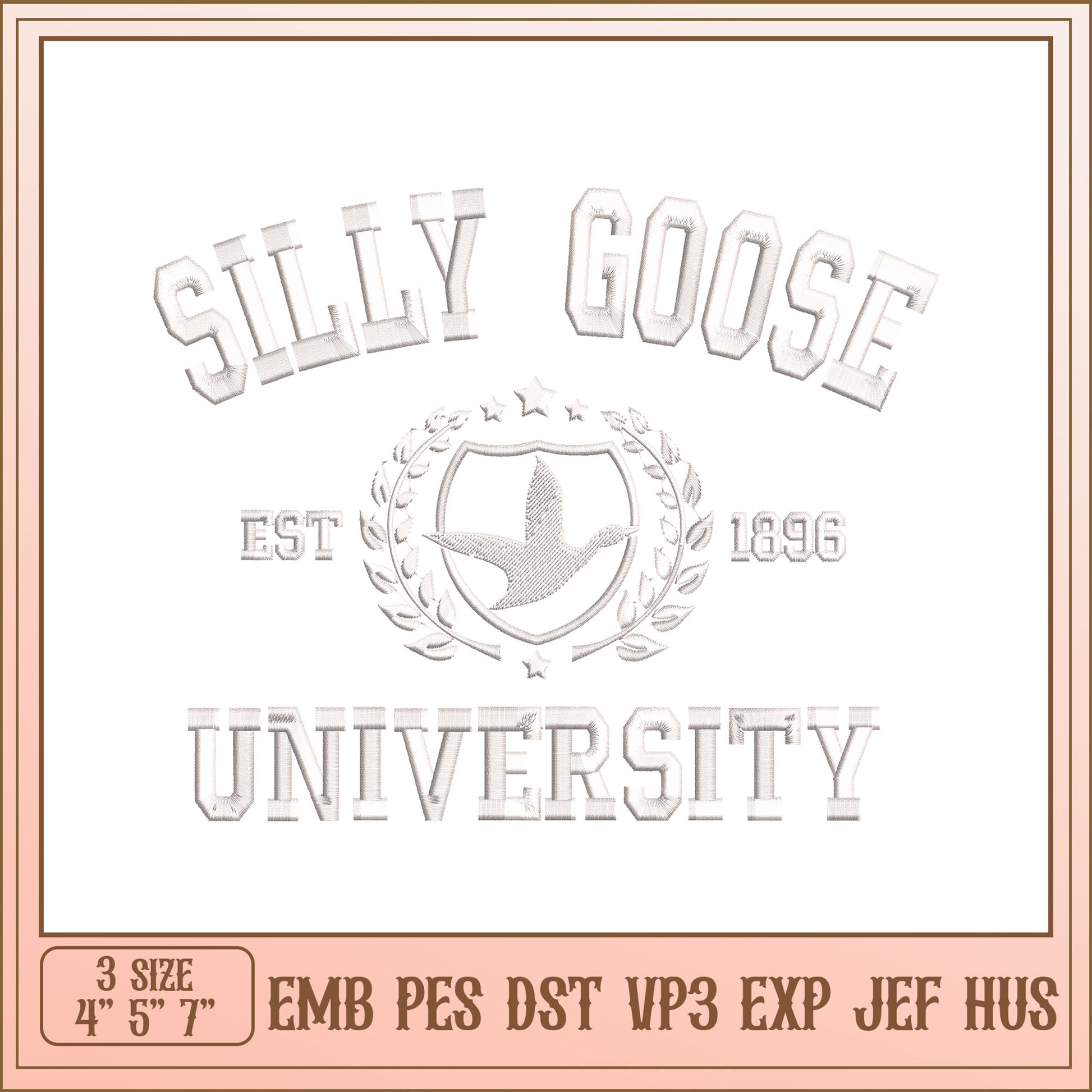 Silly Goose University Embroidery Design for Custom Projects
