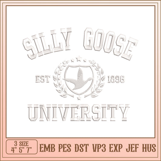 Silly Goose University Embroidery Design for Custom Projects