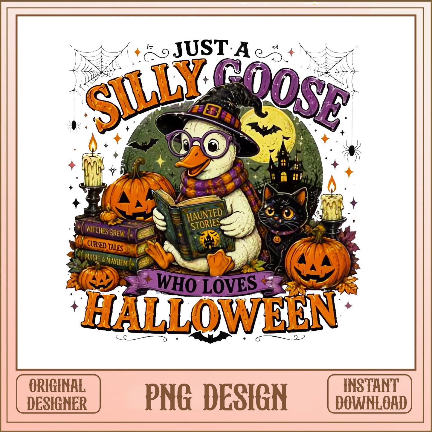 Silly Goose Halloween PNG, Funny Halloween PNG, Witch PNG
