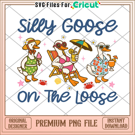 Silly goose on the loose png, funny goose png, funny memes png