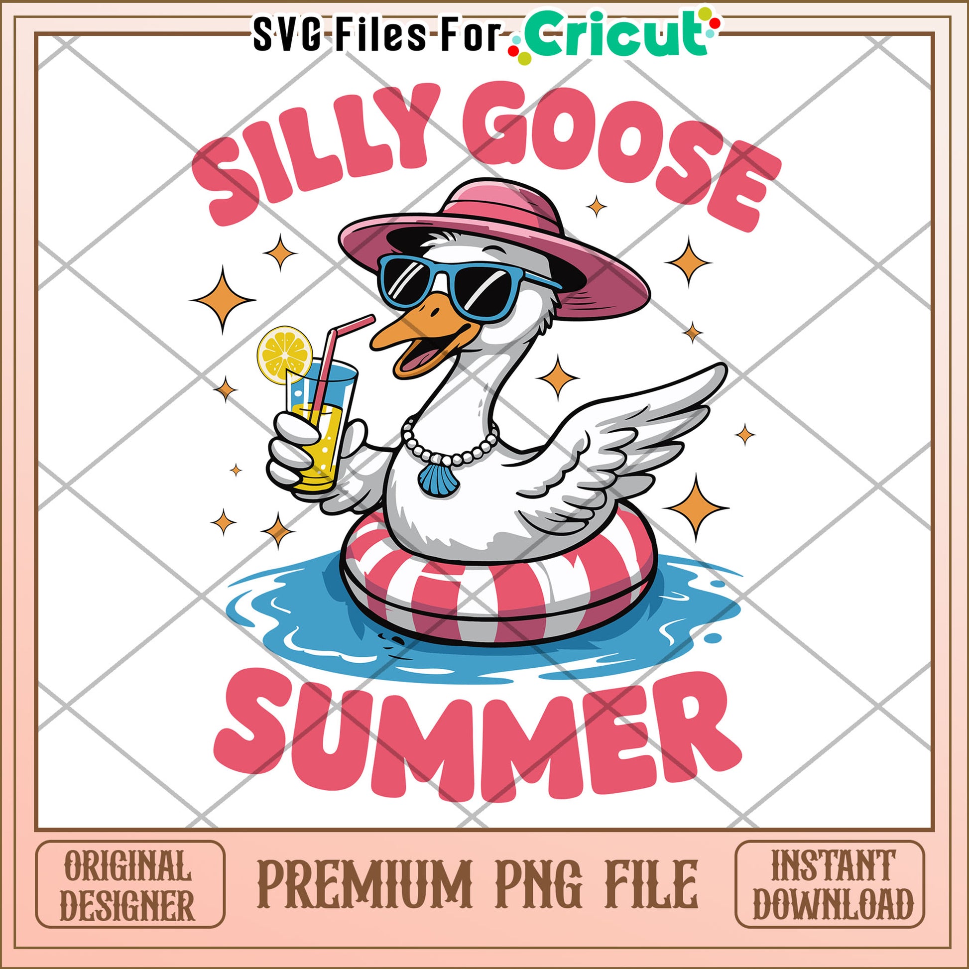 Silly goose summer png, summer times png, funny memes png
