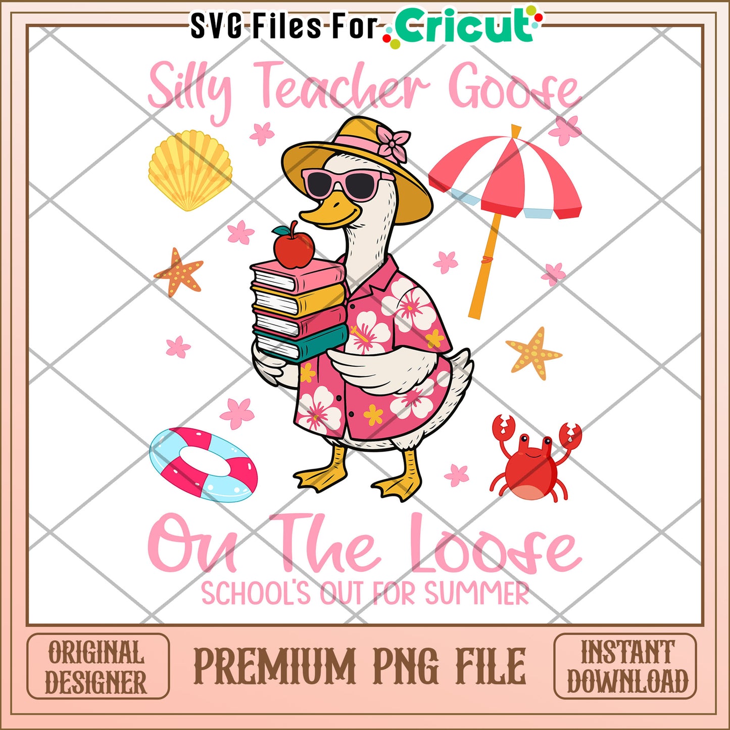 Silly teacher goose on the loose png, funny school goose png