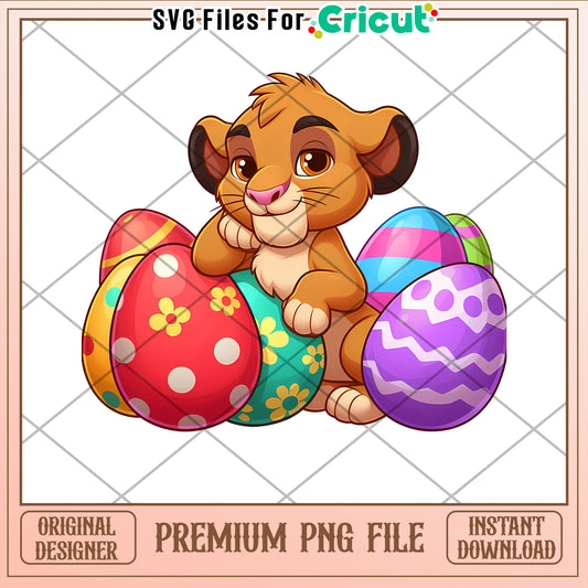 Simba Easter Eggs PNG Cricut File