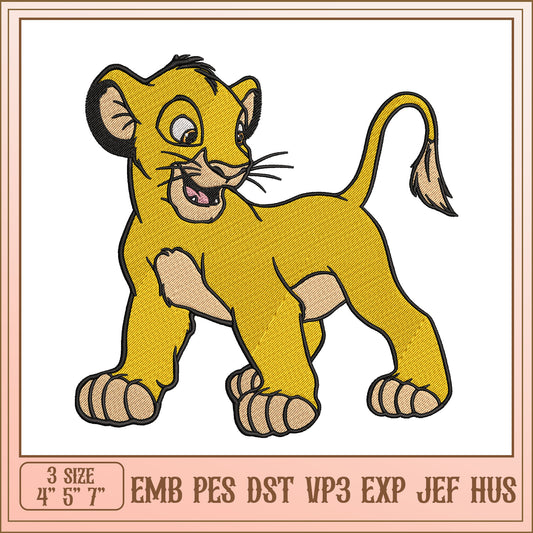 Simba Embroidery Design 3 Sizes