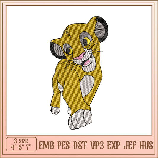 Simba Lion Cub Embroidery Design