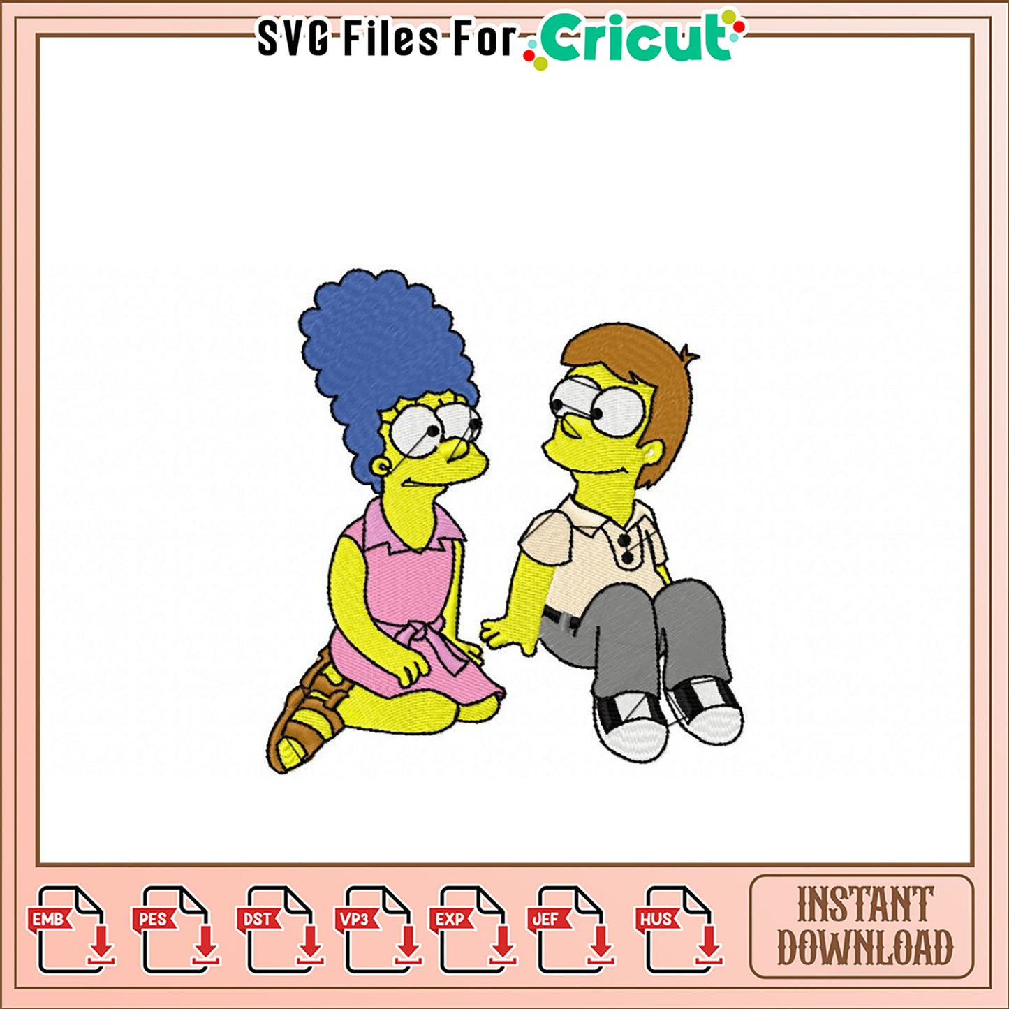 Simpsons Embroidery Design Instant Download