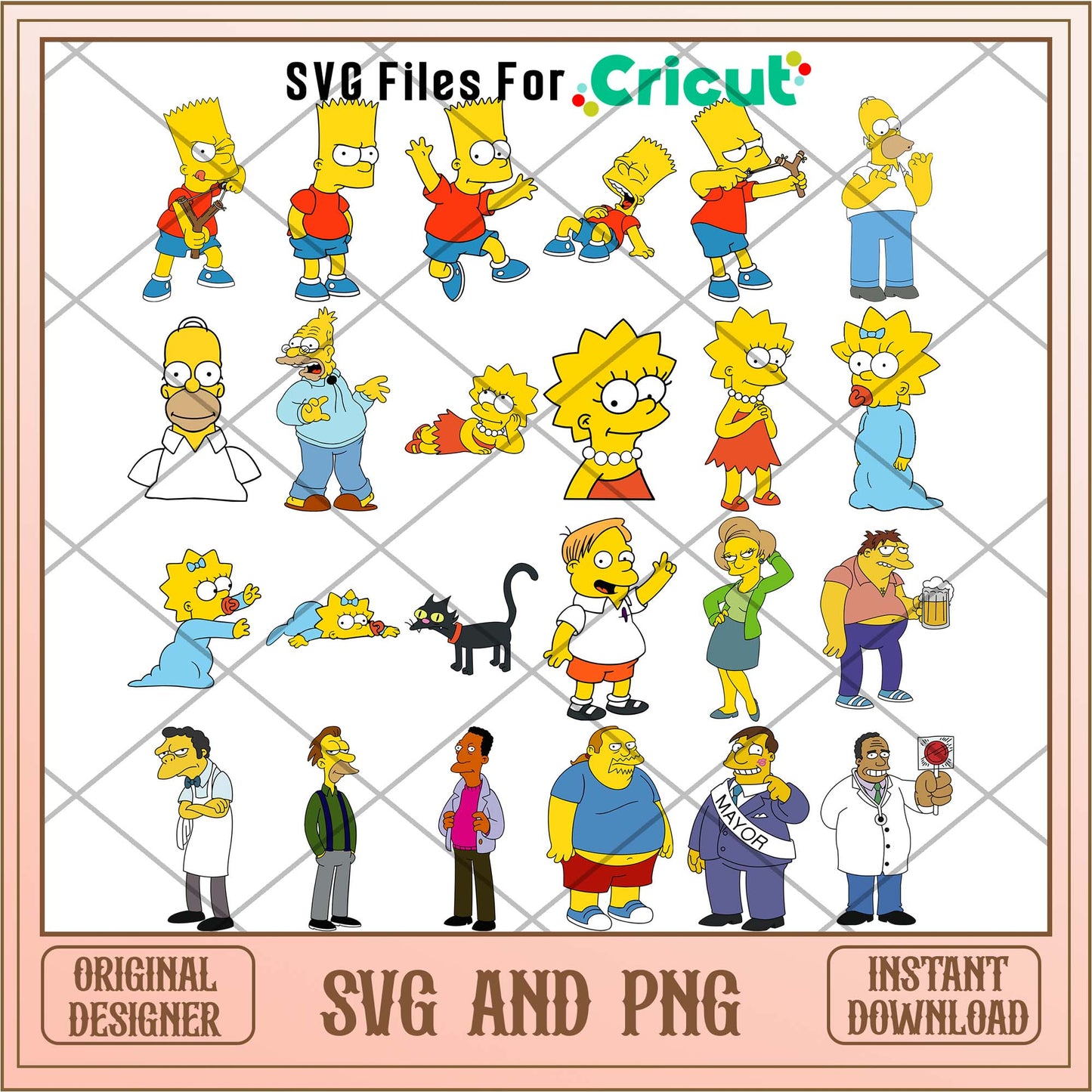 Simpsons family members svg bundle