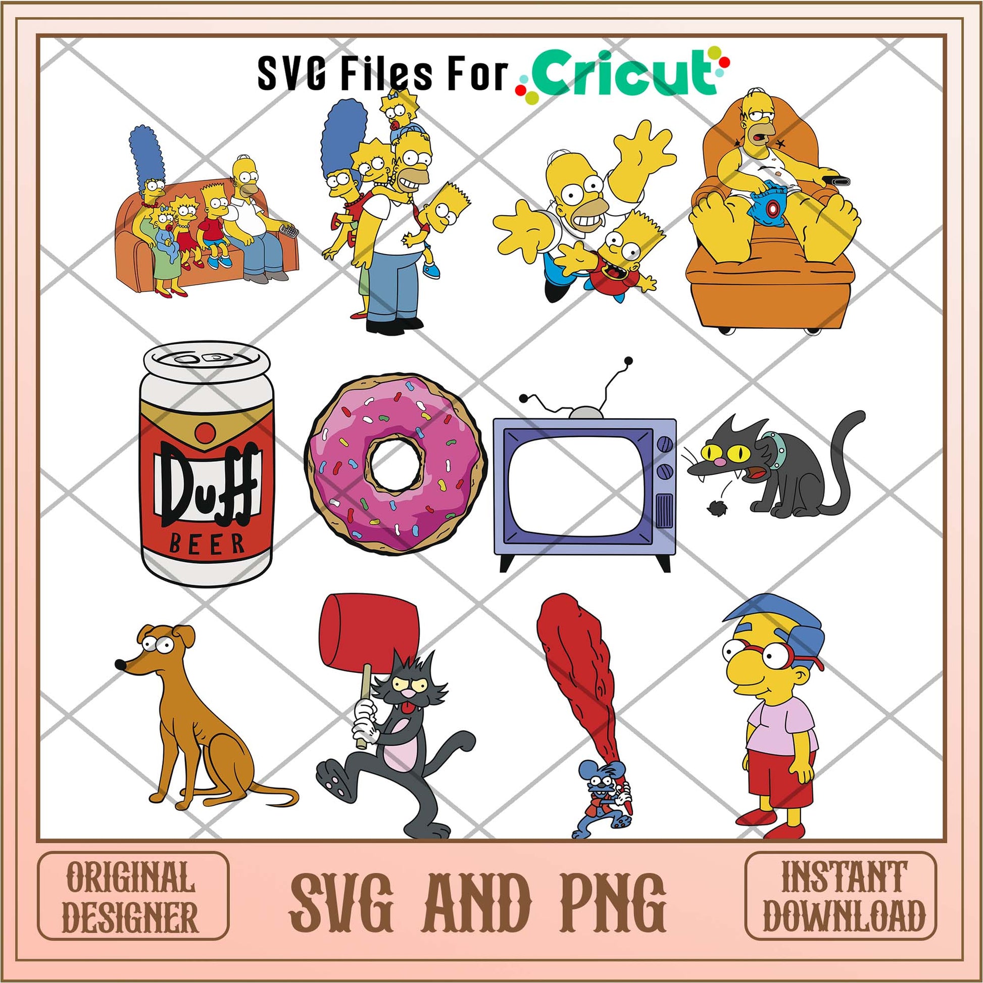 Simpsons family members svg bundle