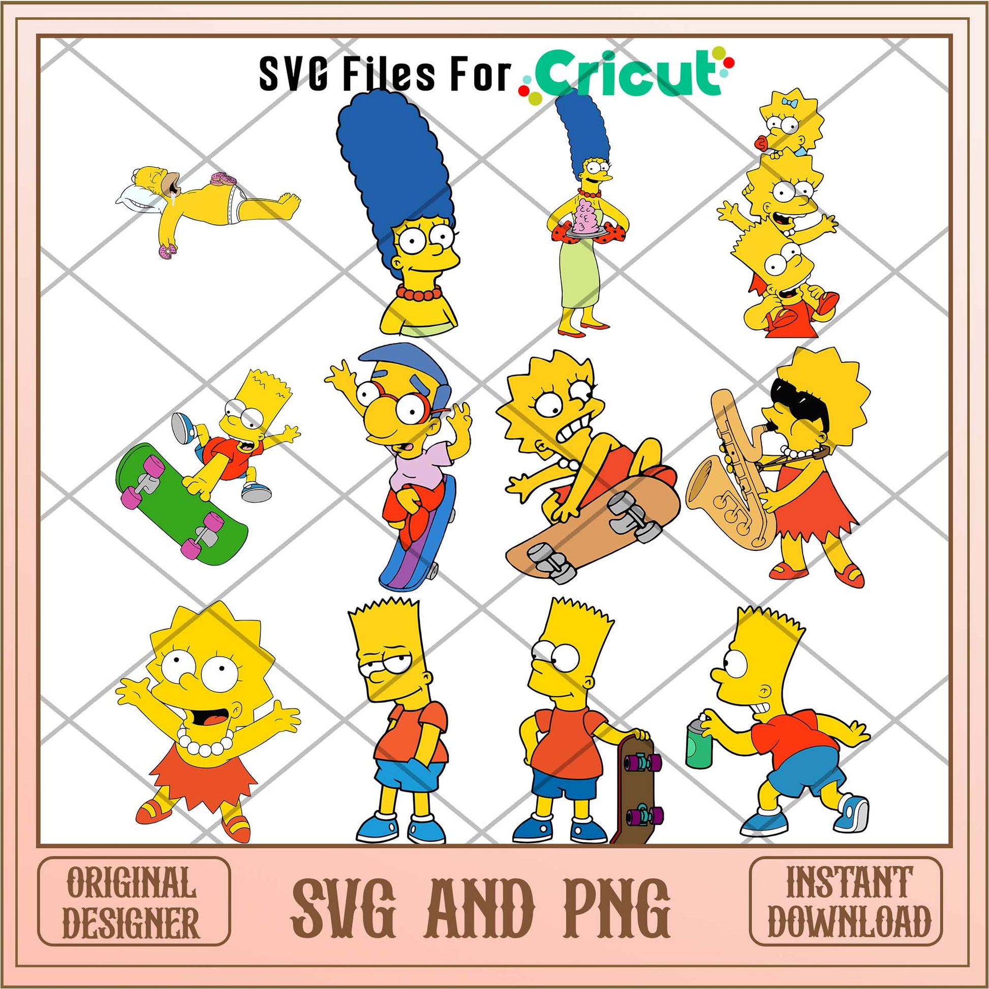 Legend Simpsons family members svg bundle