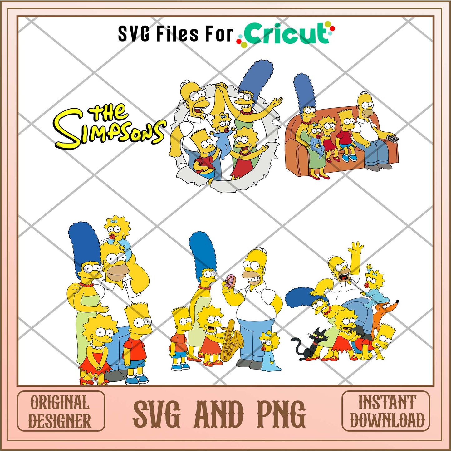 Simpsons family members together svg bundle