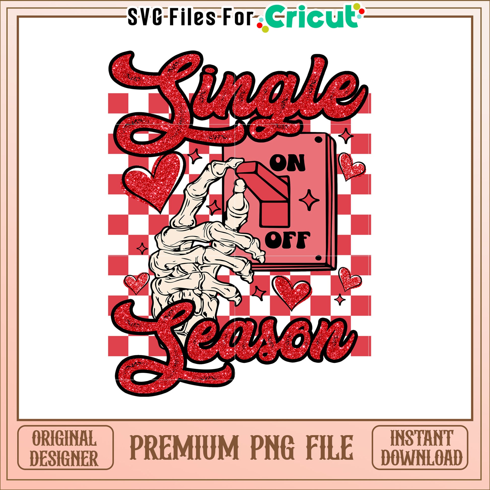 Single Season PNG Red Glitter Design