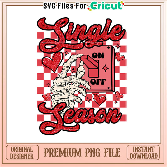 Single Season PNG Red Glitter Design
