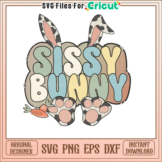 Sissy Bunny SVG Cute Easter Design