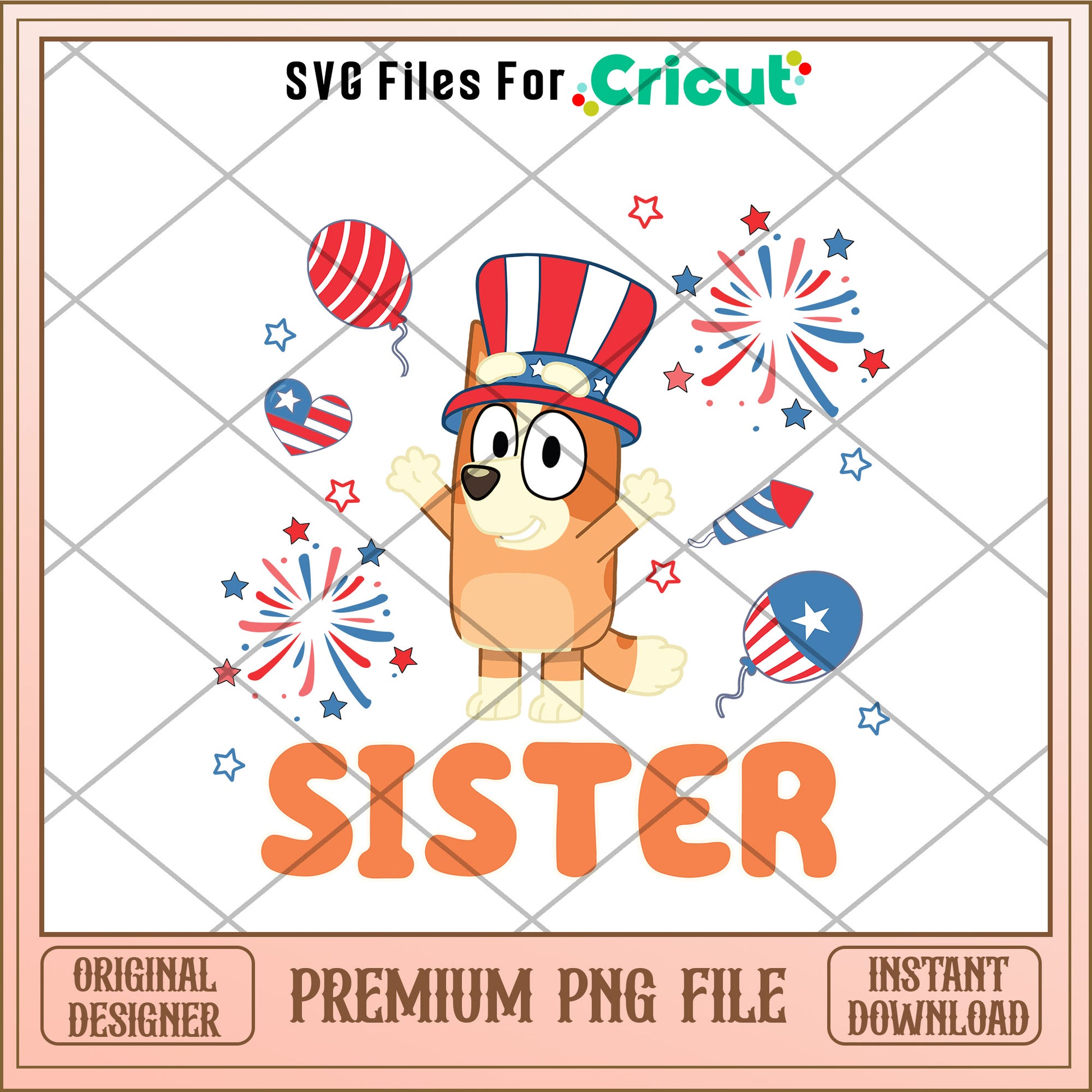 Sister 4th of July cartoon png