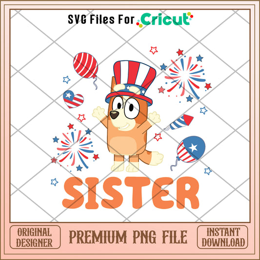 Sister 4th of July cartoon png