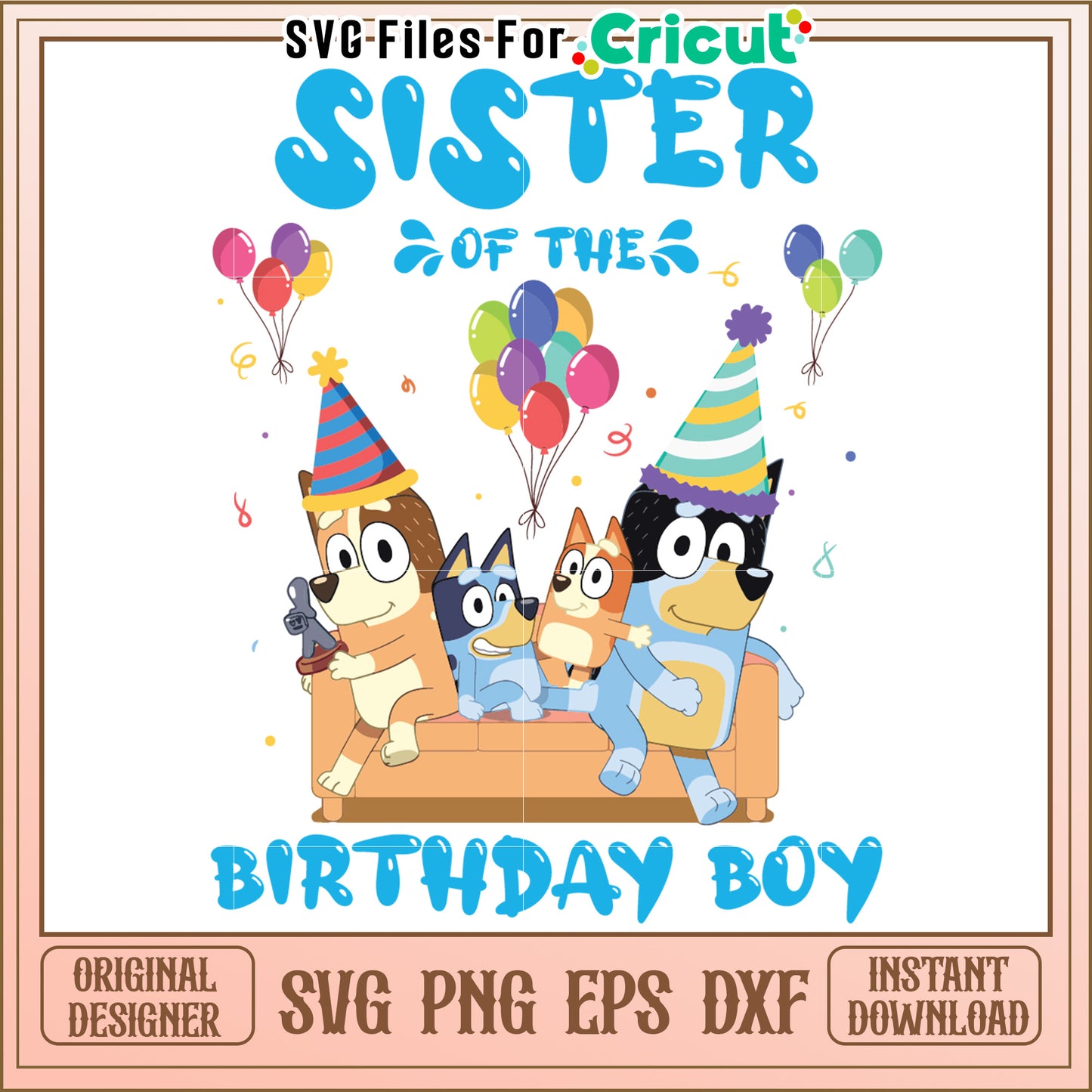 Sister Of The Birthday Boy SVG Design