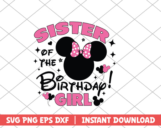 Sister of the birthday girl disney svg