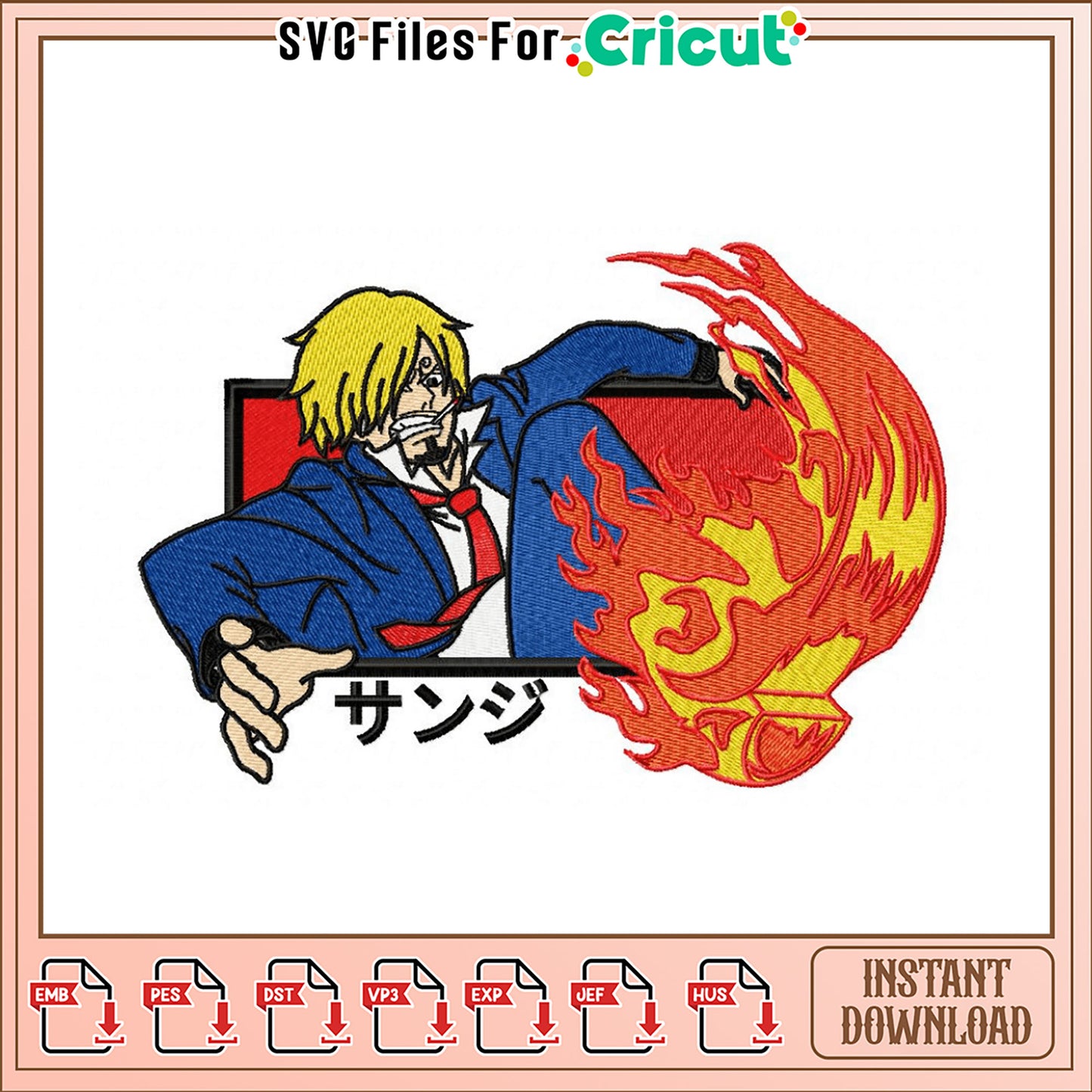 Sizzling Embroidery Design for Instant Download