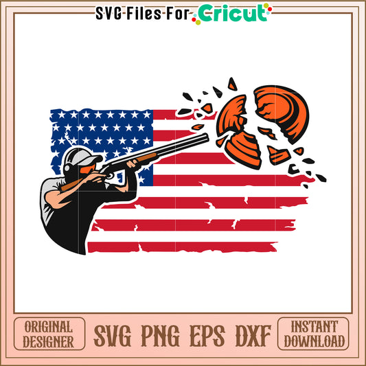 Skeet patriotic design svg, skeet shooting funny svg, champion clay​ svg