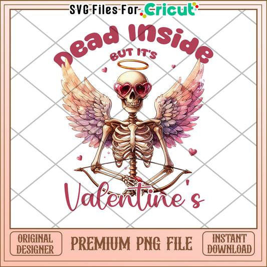 Skeleton Cupid Valentines PNG