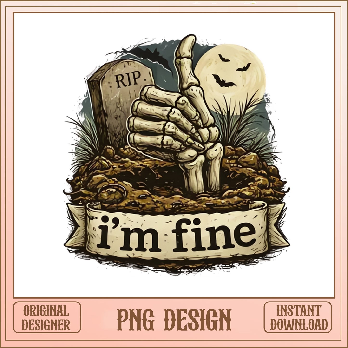 Skeleton Hand Im Fine PNG, Halloween Graveyard PNG, Funny Halloween PNG