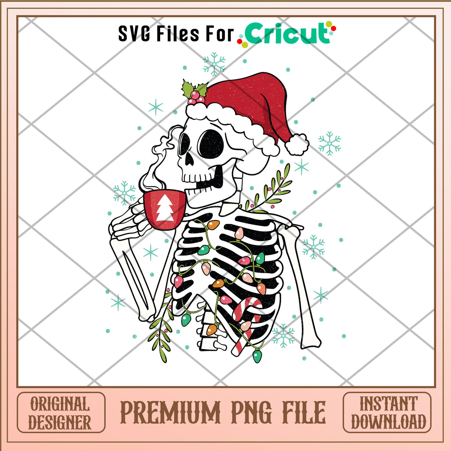 Skeleton drink hot cocoa png, skeleton santa hat png, chritsmas png