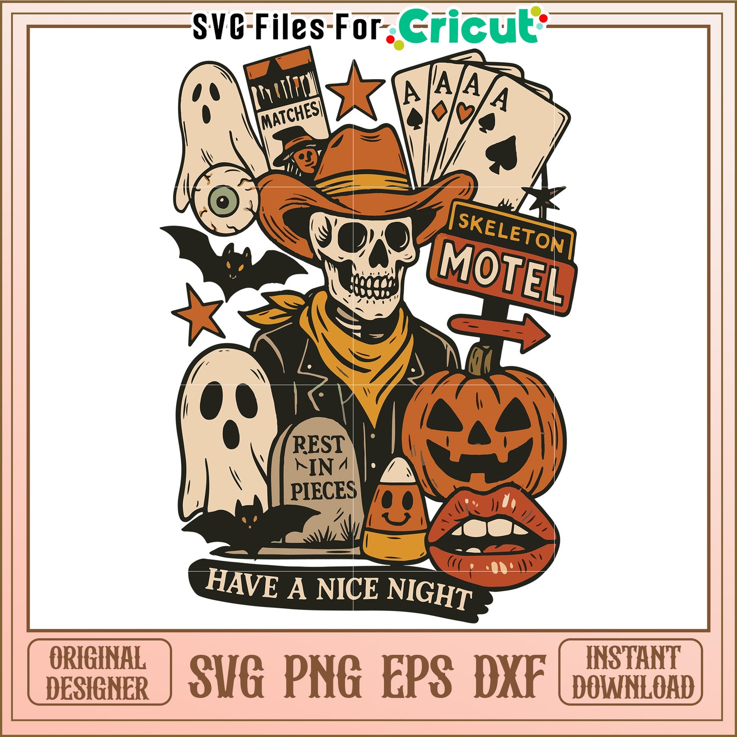 Skeleton motel svg, funny halloween svg, halloween time svg