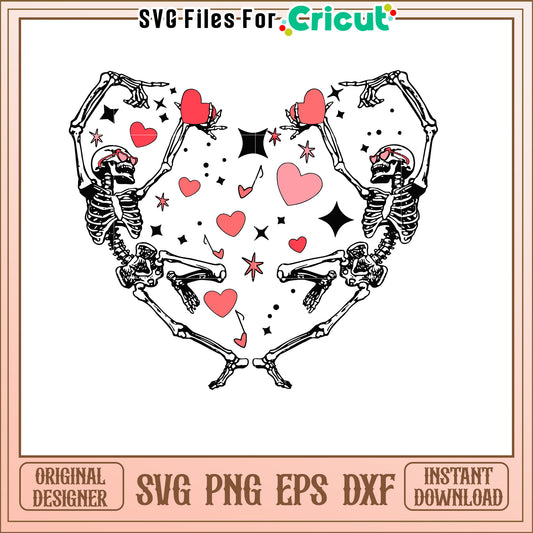 Skeletons Valentine SVG Design