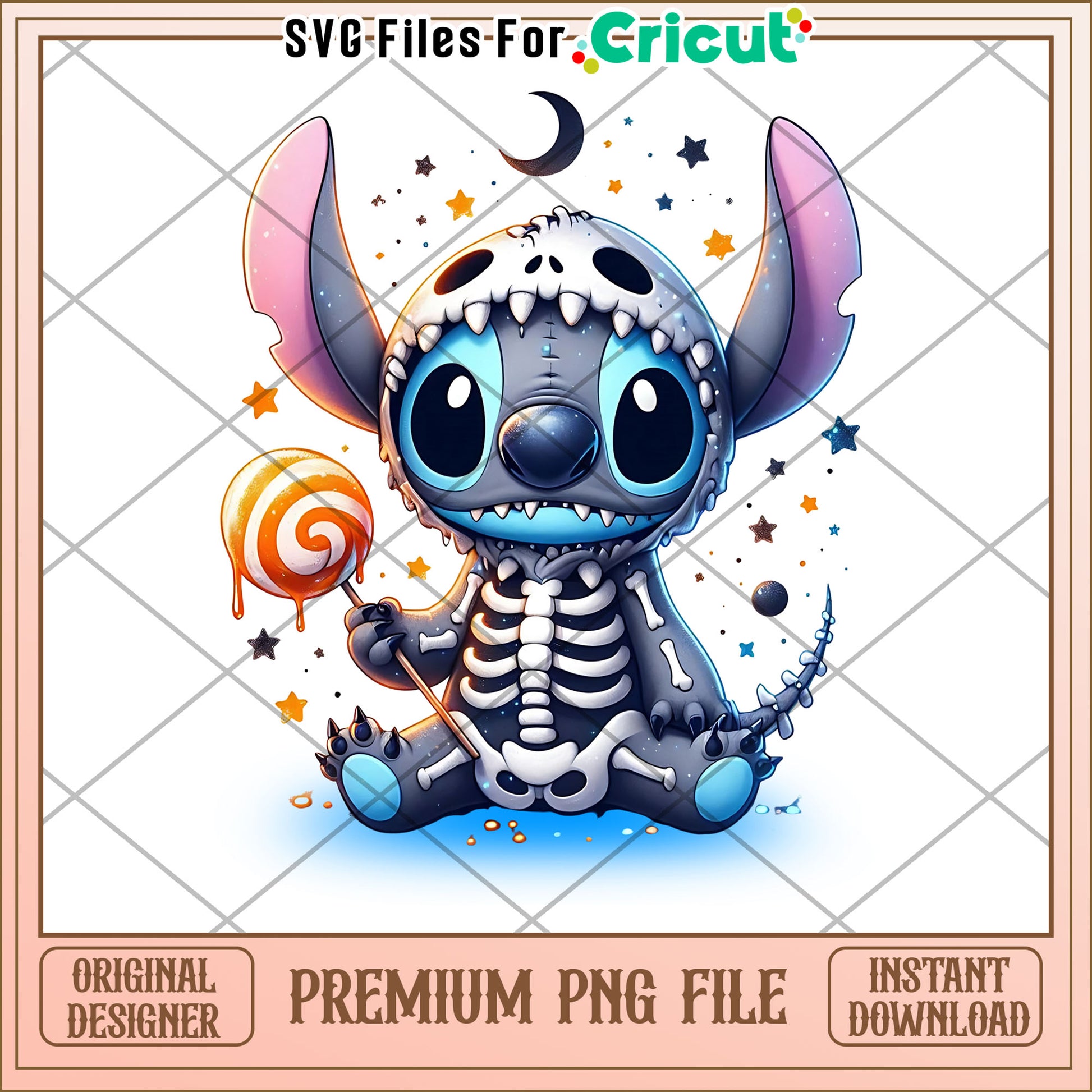 Skeleton stitch png, spirit halloween png, funny stitch png