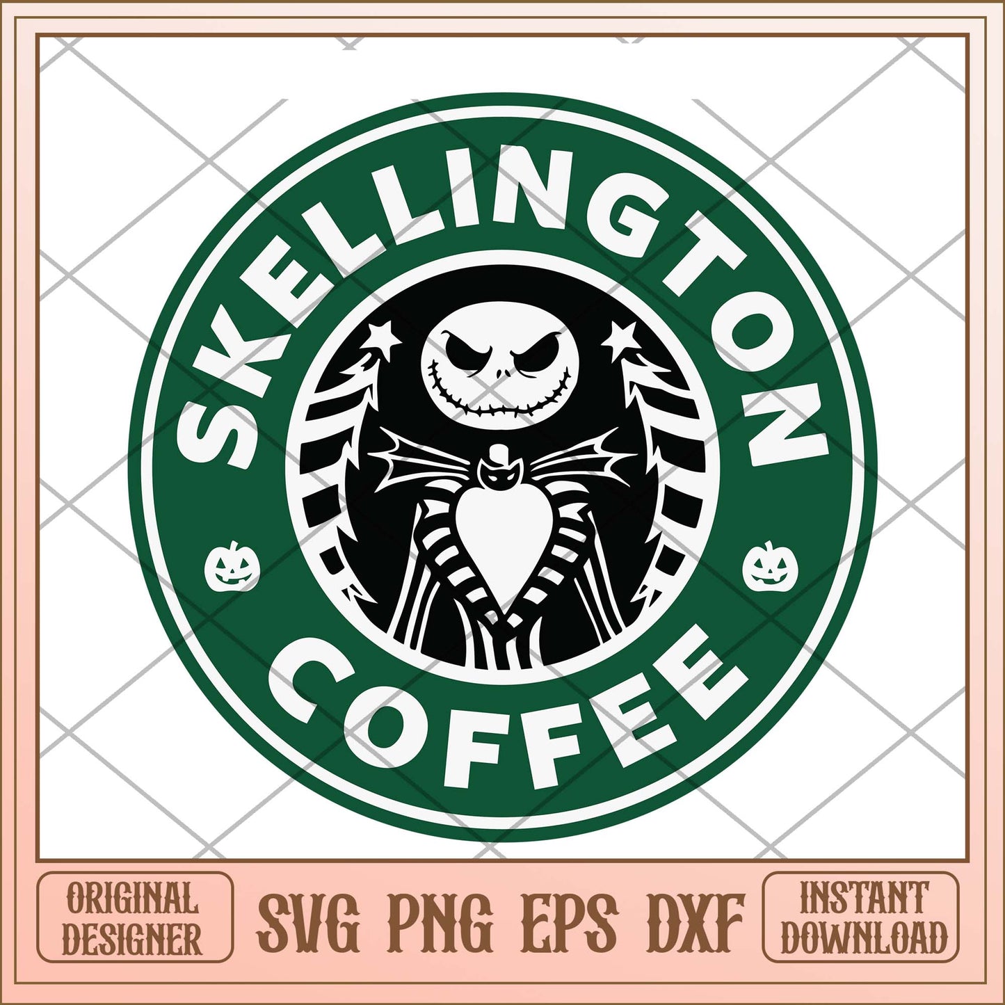 Skellington coffee svg, Starbucks Jack horror logo svg bundle