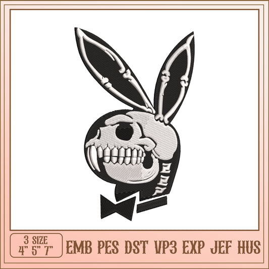 Skull Bunny Embroidery Design