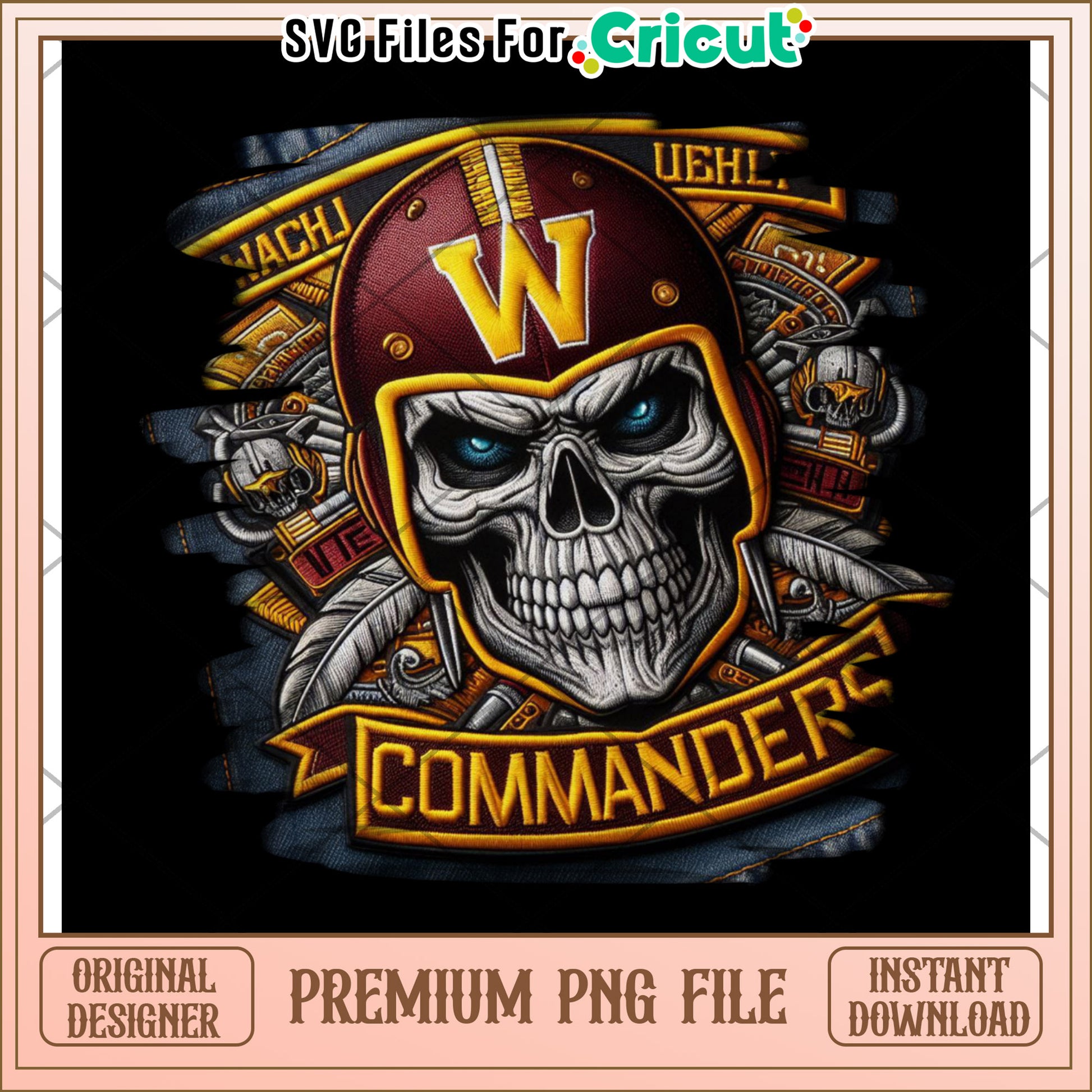 Skull Football Design for Cricut Crafts, Premium PNG Download
