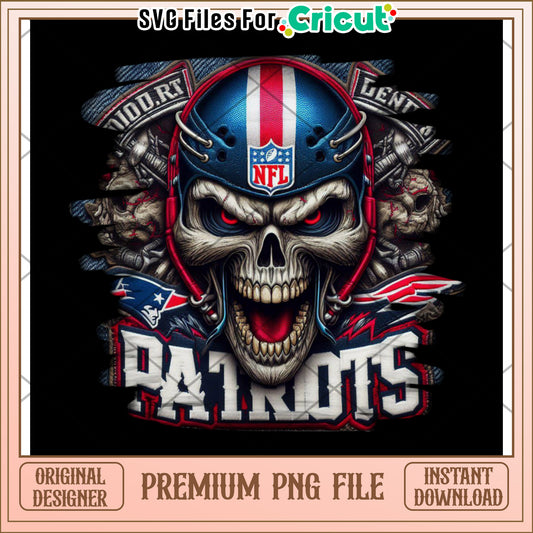 Skull Football Design for Cricut, Premium PNG Instant Download