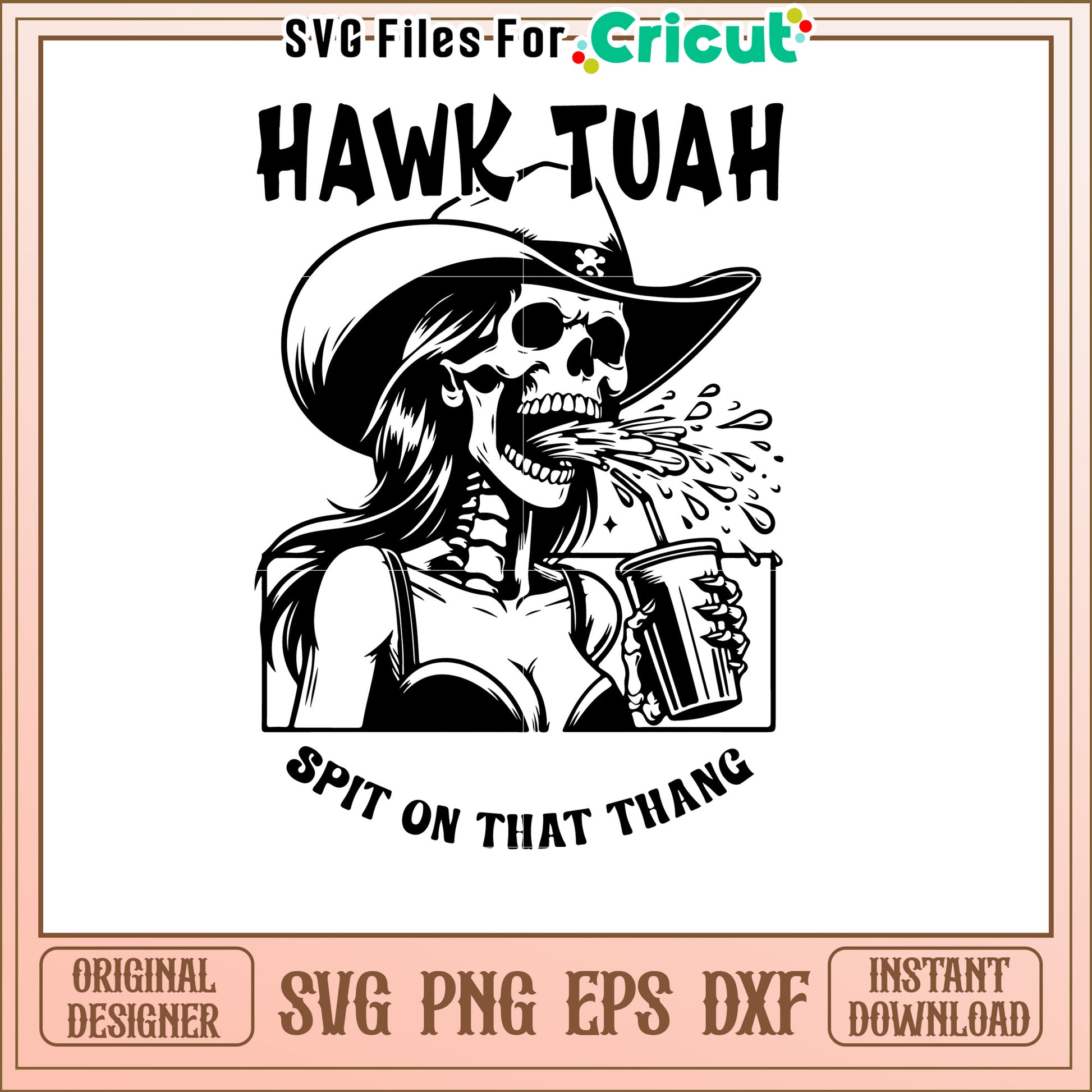 Skull Girl SVG Hawk Tuah Spit Design