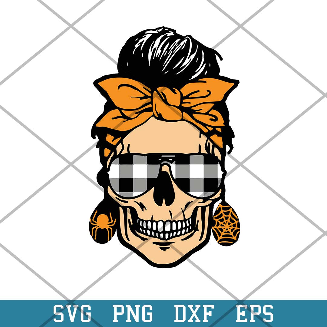 Skull Mom Halloween Svg, Halloween Svg-Svgfilesforcricut