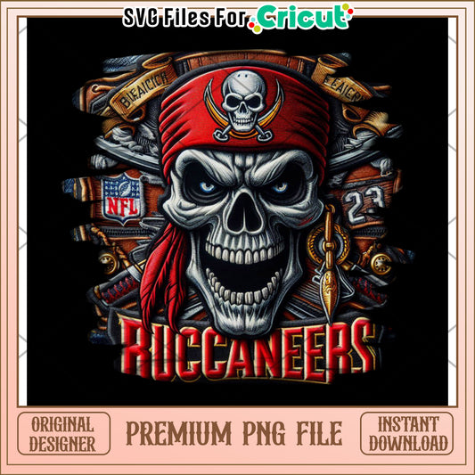 Skull Pirate Design for Cricut, Premium PNG File for Download