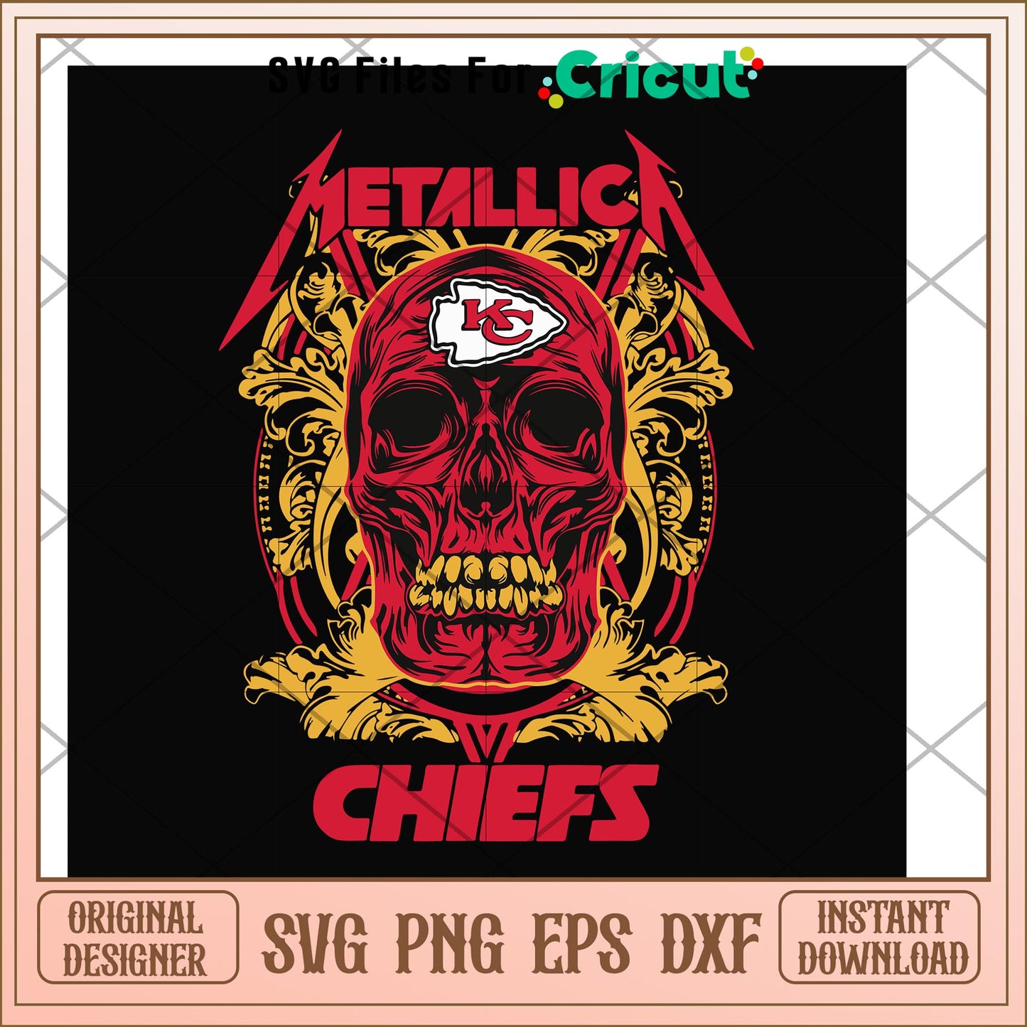 Skull Metallica Kansas City Chiefs svg, Skull svg, new nfl svg