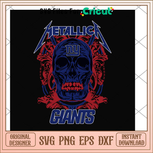 Skull Metallica New York Giants svg, Skull svg, new nfl svg