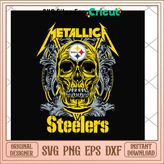 Skull Metallica Pittsburgh Steelers svg, Skull svg, new nfl svg