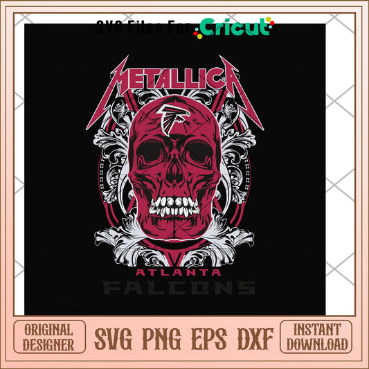 Skull metallica Atlanta Falcons svg, Skull svg, new nfl svg